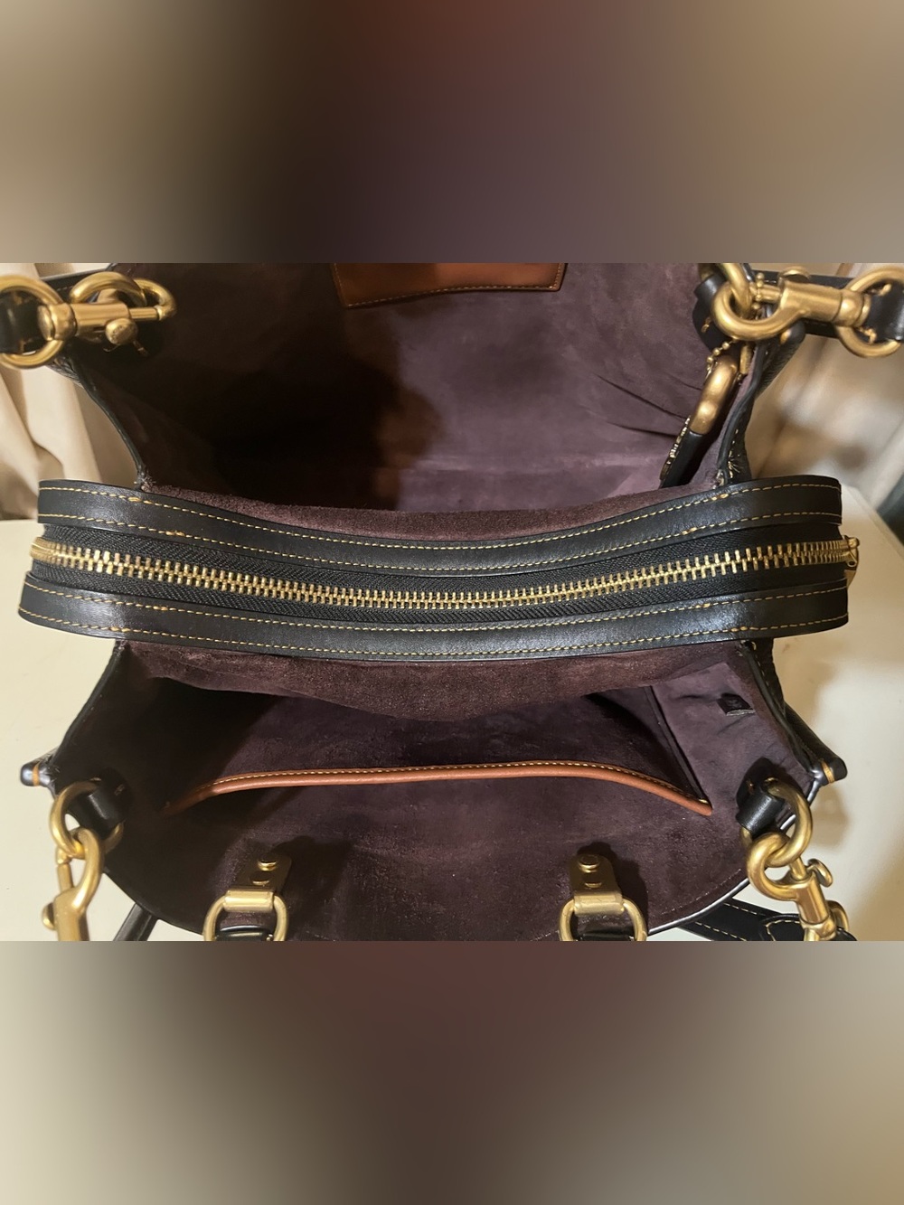 Coach Medium Rogue in Black/Brass! - Picture 11 of 13